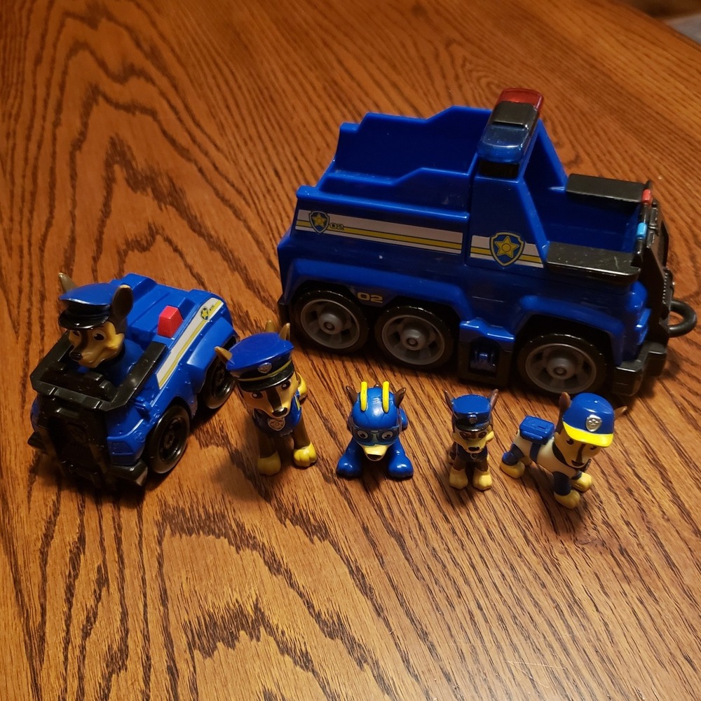 Paw Patrol Chase Police Cruiser Vehicle‎ & Figures Lot Toy Car Truck